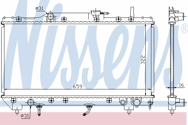 Radiador refrigeración del motor 64806 Nissens