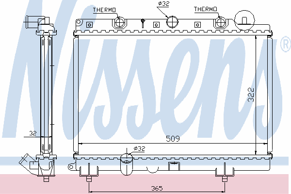 Radiador refrigeración del motor 64305A Nissens