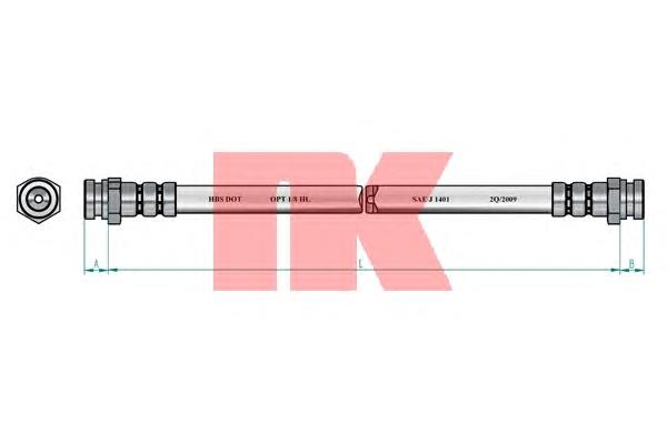 Tubo flexible de frenos trasero 0K55243820C Hyundai/Kia