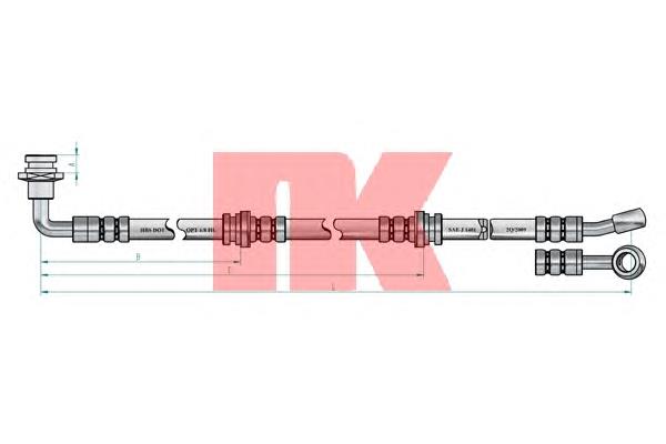 855219 NK tubo flexible de frenos delantero izquierdo