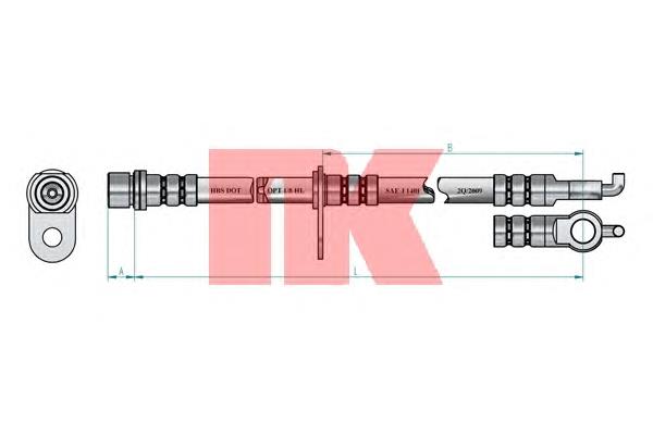 8545126 NK tubo flexible de frenos delantero izquierdo