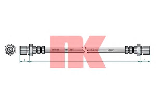 Tubo flexible de frenos trasero izquierdo T10009 Brembo