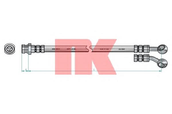 Tubo flexible de frenos trasero derecho 853513 NK