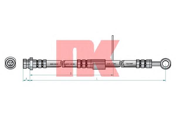 853455 NK tubo flexible de frenos delantero izquierdo