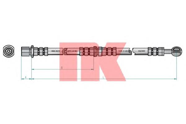 Tubo flexible de frenos delantero derecho T78025 Brembo