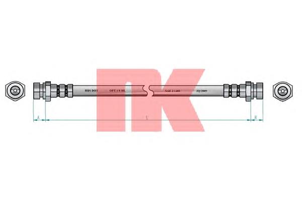Tubo flexible de frenos trasero 0K20A43810 Hyundai/Kia