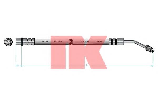 Tubo flexible de frenos trasero derecho 4806K3 Peugeot/Citroen