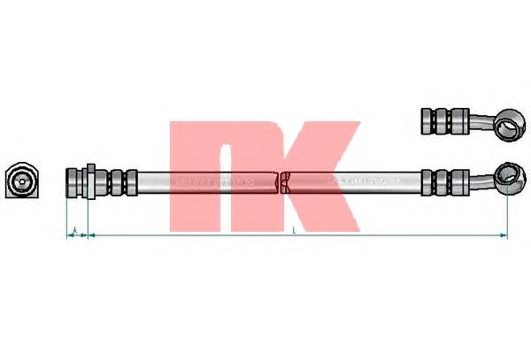 853489 NK tubo flexible de frenos trasero izquierdo