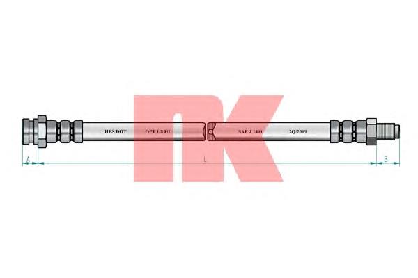 Tubo flexible de frenos trasero 853018 NK