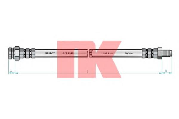 Tubo flexible de frenos delantero izquierdo 8523107 NK