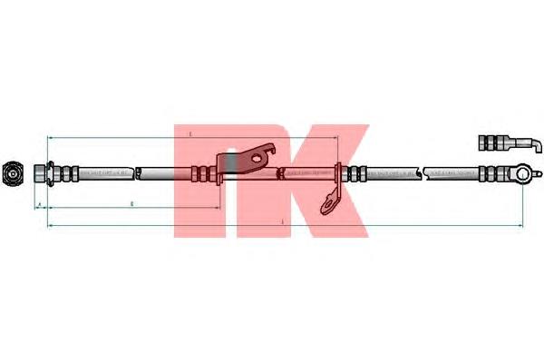 Tubo flexible de frenos delantero izquierdo 90947W2023 Toyota