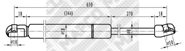 91705 Mapco muelle neumático, capó de motor