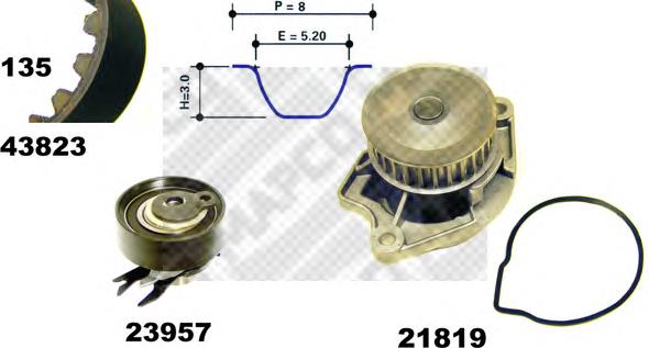 418231 Mapco kit correa de distribución