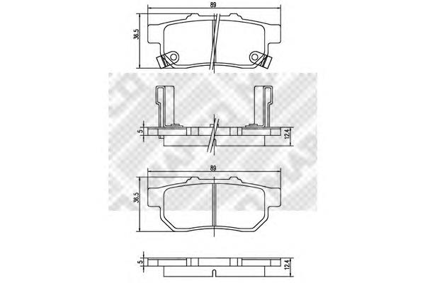 Kit pastiglie freno, freno a disco MAPCO Assale posteriore 6897