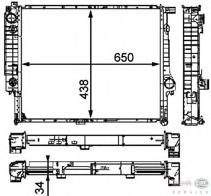 Radiador refrigeración del motor 8MK376910271 HELLA