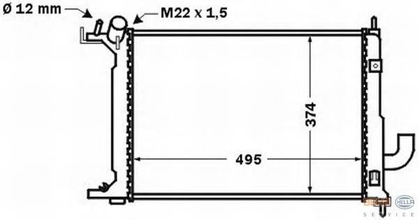 8MK 376 771-111 HELLA radiador refrigeración del motor