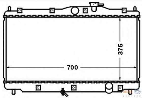 8MK 376 768-231 HELLA radiador refrigeración del motor