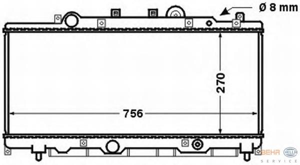 8MK376767521 HELLA radiador refrigeración del motor