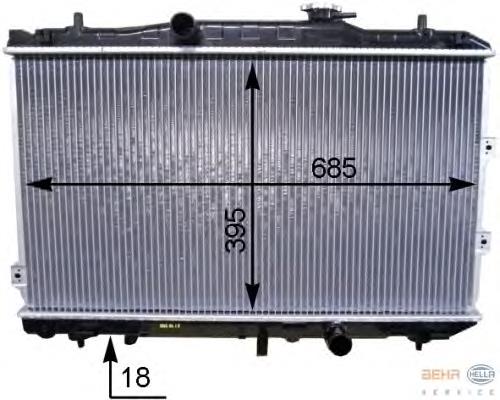 Radiador refrigeración del motor 8MK376768711 HELLA
