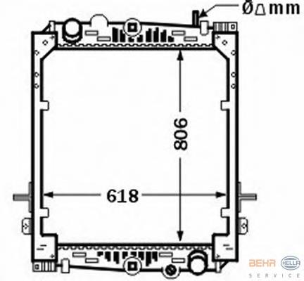 8MK 376 774-341 HELLA radiador refrigeración del motor