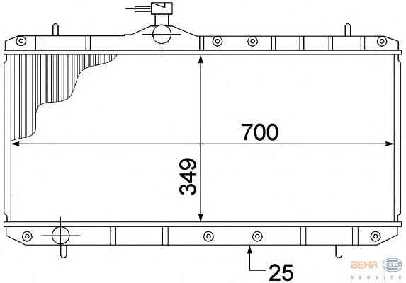 8MK376773021 HELLA radiador refrigeración del motor