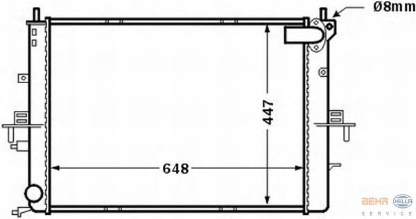 Radiador refrigeración del motor 8MK376772211 HELLA