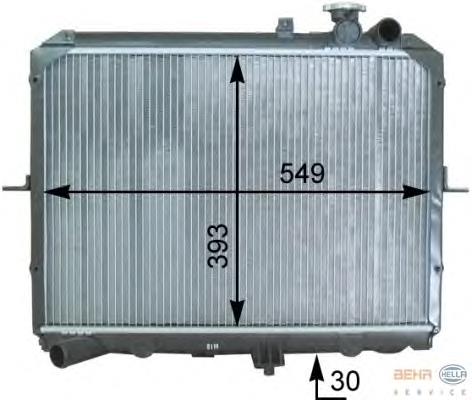 Radiador refrigeración del motor 8MK376763641 HELLA