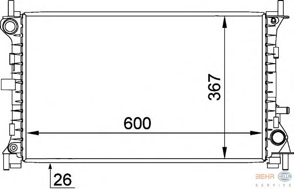 Radiador de água HELLA 8MK376764031