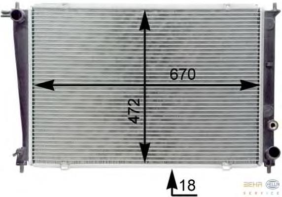 Radiador refrigeración del motor 8MK376763091 HELLA