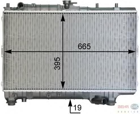 Radiador refrigeración del motor 8MK376763361 HELLA