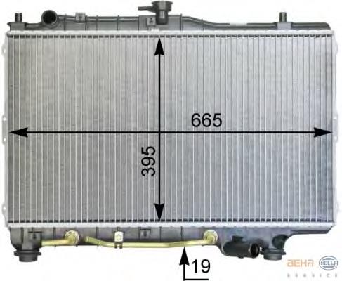 Radiador refrigeración del motor 8MK376763391 HELLA