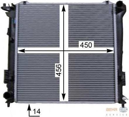 8MK376763321 HELLA radiador refrigeración del motor