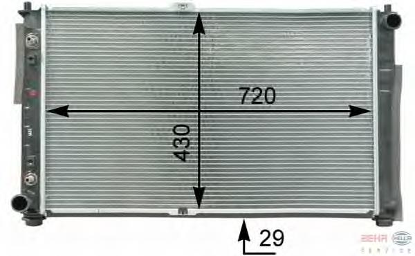 8MK376763581 HELLA radiador refrigeración del motor