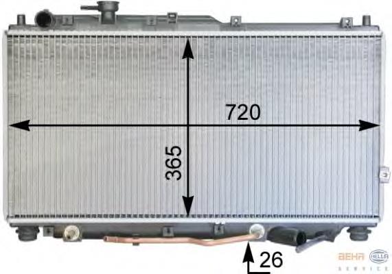 Radiador refrigeración del motor 0K2A615200E Hyundai/Kia