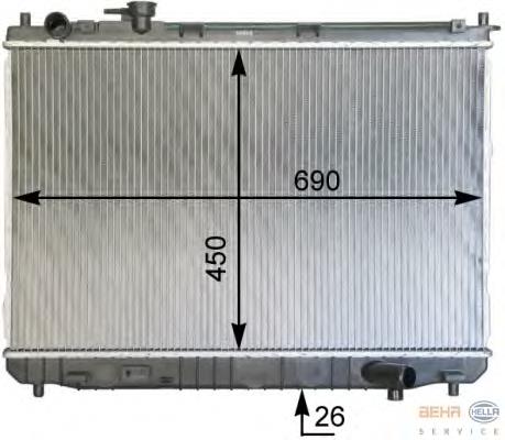 Radiador refrigeración del motor 0K2FA15200 Hyundai/Kia