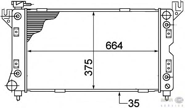 Radiador refrigeración del motor 8MK376766521 HELLA