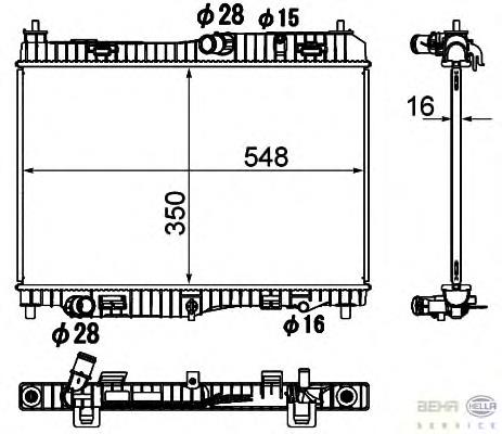 8MK376790501 HELLA radiador refrigeración del motor