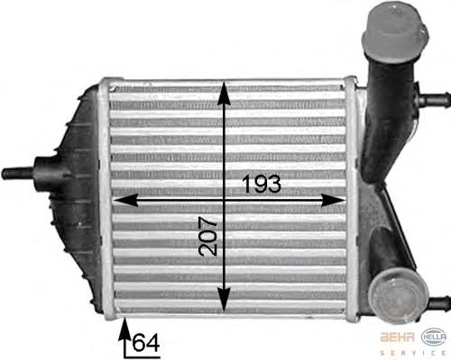 8ML376783551 HELLA radiador de aire de admisión