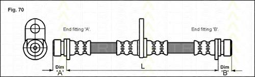 8150 40207 Triscan tubo flexible de frenos trasero