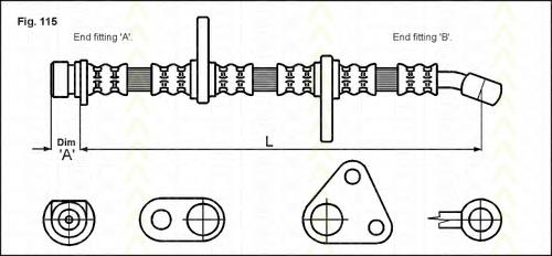 815040120 Triscan tubo flexible de frenos delantero derecho