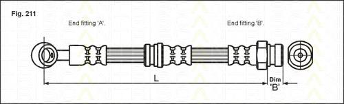 8150 43206 Triscan tubo flexible de frenos trasero