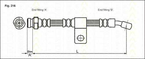 8150 43105 Triscan tubo flexible de frenos delantero derecho