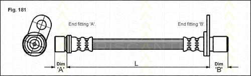 8150 13226 Triscan tubo flexible de frenos trasero izquierdo