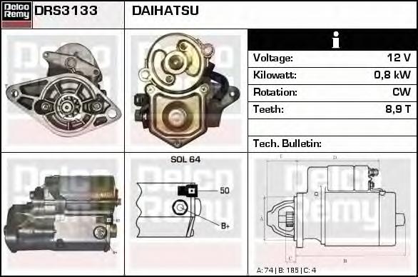 DRS3133 Delco Remy motor de arranque