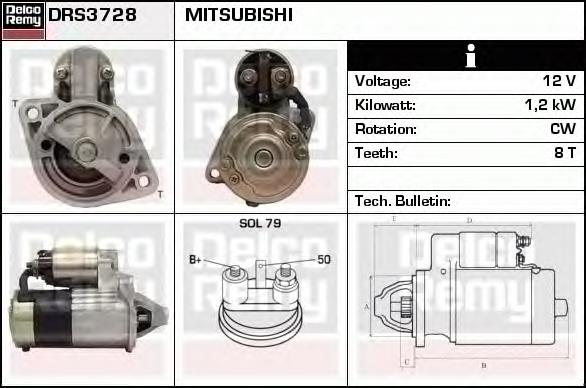 DRS3728 Delco Remy motor de arranque