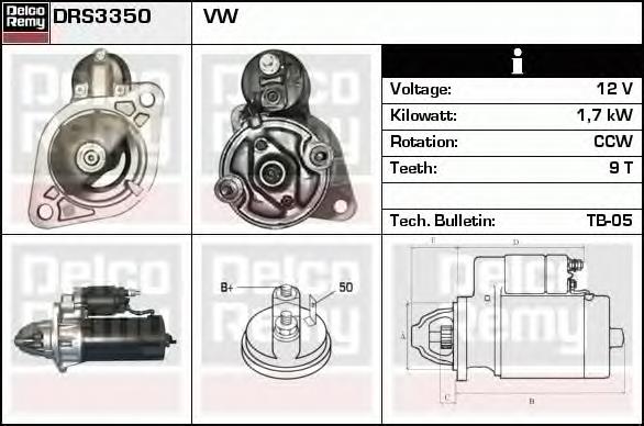 DRS3350 Delco Remy motor de arranque