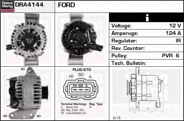 DRA4144 Delco Remy alternador