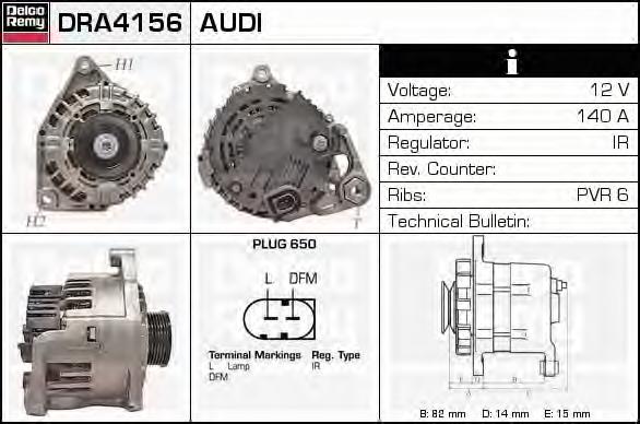 DRA4156 Delco Remy alternador