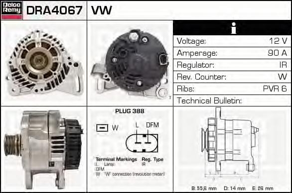 DRA4067 Delco Remy alternador