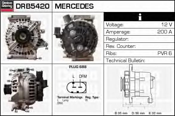 DRB5420 Delco Remy alternador